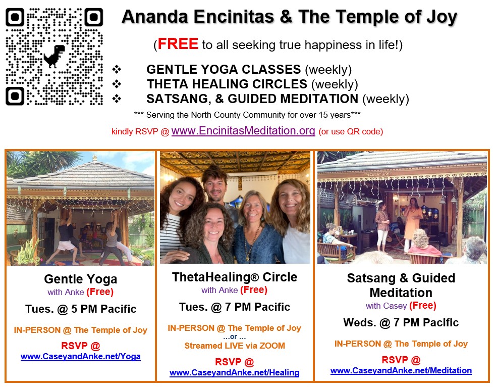 What's On Offer at Ananda Encinitas 7-3-24